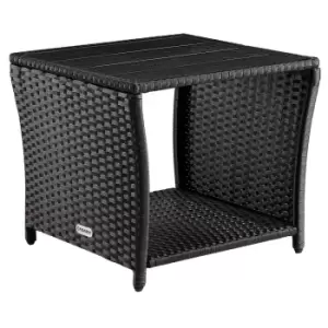 Image of Polyrattan Garden Side Table Black 45x45x40cm