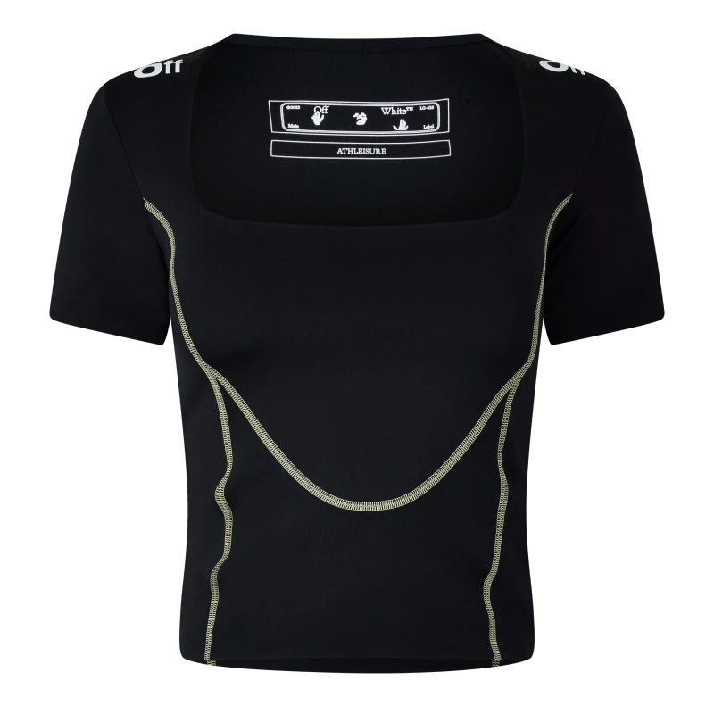 Image of Off White Womens Contrast Stitched T-Shirt Black/White female 8 (XS)