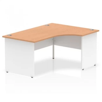 Image of Trexus Desk Crescent Right Hand Panel End 1600x800mm Oak Top White