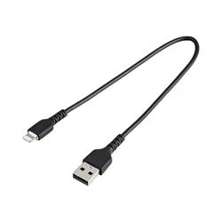 Image of StarTech.com 30cm USB to Lightning Cable Black - Apple MFi Certified
