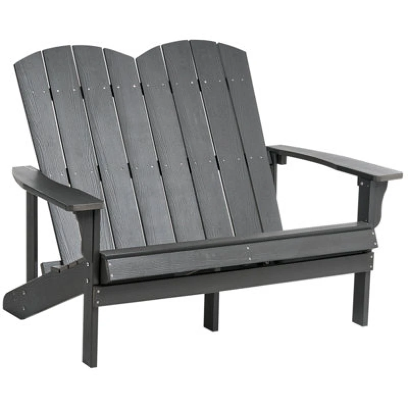 Image of Beliani Garden Bench Adirondack 125cm Dark Grey
