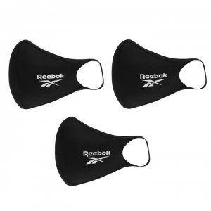 Image of Reebok 3 Pack Face Masks - Black