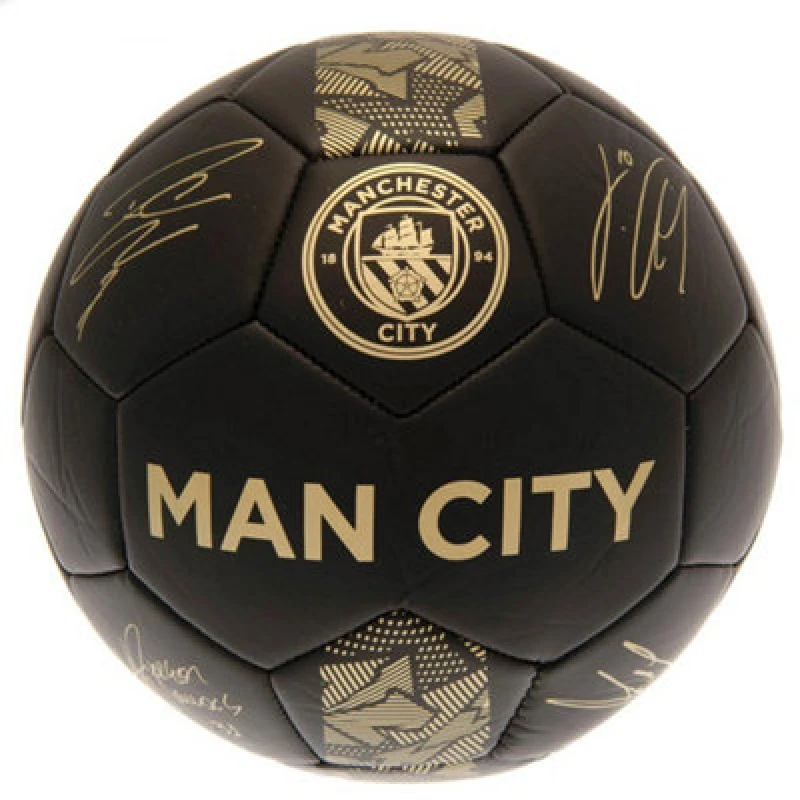Image of Manchester City Fc Phantom Signature Football Black/gold (5)