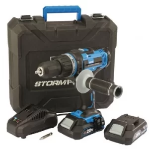 Image of Draper Storm Force&amp;#174; 20V Combi Drill with 2 x 2.0Ah batteries and charger