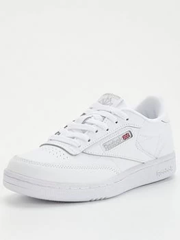 Image of Reebok Junior Club C Trainer - White/Grey, Size 5