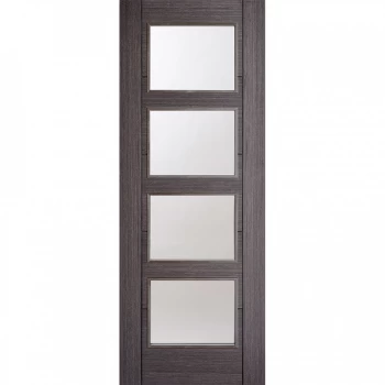 Image of LPD Vancouver Fully Finished Ash Grey 4 Light Glazed Internal Door - 1981mm x 686mm (78 inch x 27 inch)