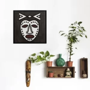 Image of Africano 1 Black White Decorative Wooden Wall Accessory