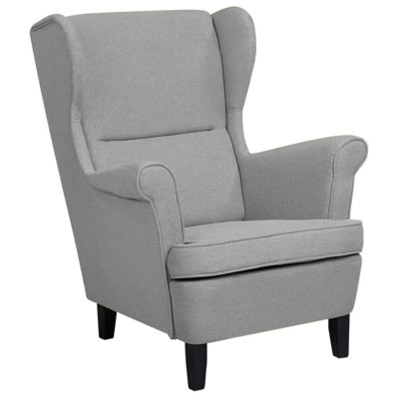 Image of Beliani Wingback Chair Abson Fabric Grey
