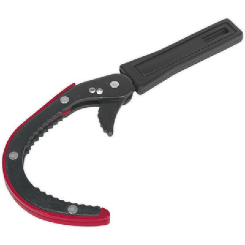 Image of Loops Slim Oil Filter Wrench - 75mm to 95mm Jaw Capacity - Spring Loaded Serrated Jaws Multi