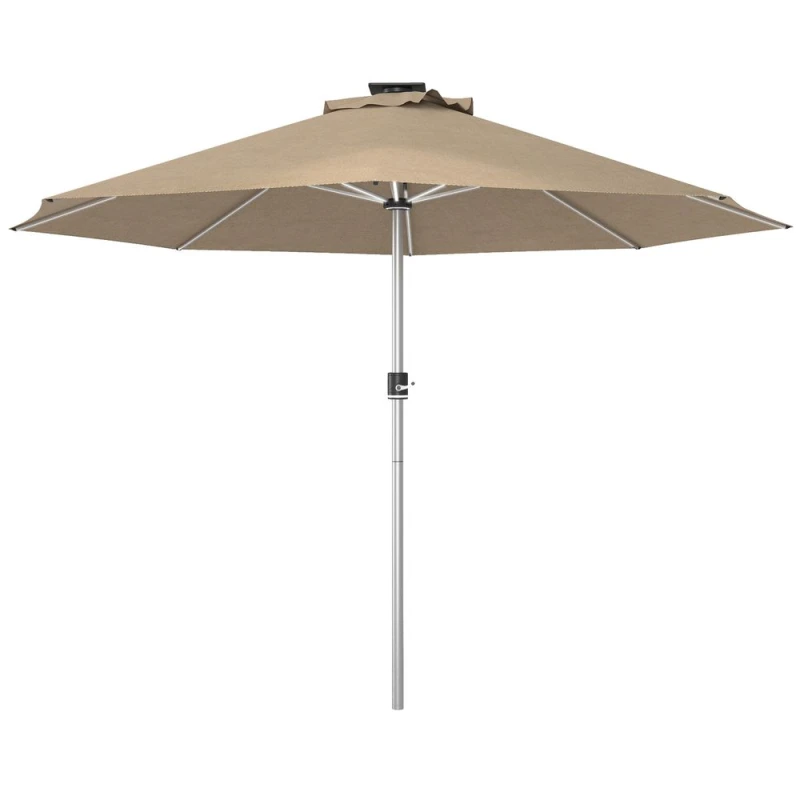 Image of Outsunny Outsunny - 3(m) Solar Powered Garden Parasol with Lights 84D-332V00KK