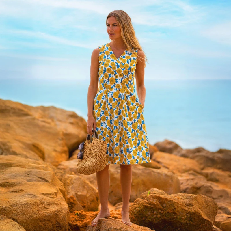 Image of Brakeburn Parasol Knee Length Dress Yellow female 18