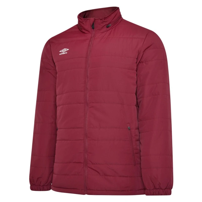Image of Umbro Umbro Men Club Essential Bench Jacket in Burgundy Size: Small Burgundy S Male 5063107672315