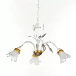 Image of Onli Lancia 3 Light Multi Arm Pendant Ceiling Light, White