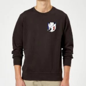 Image of Looney Tunes Pepe Le Pew Face Faux Pocket Sweatshirt - Black - M