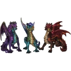 Image of Scaled Squad Pack Of 3 Dragon Figures