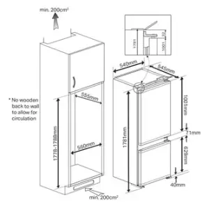 Image of Montpellier MIFF7301F 262L Frost Free Integrated Fridge Freezer