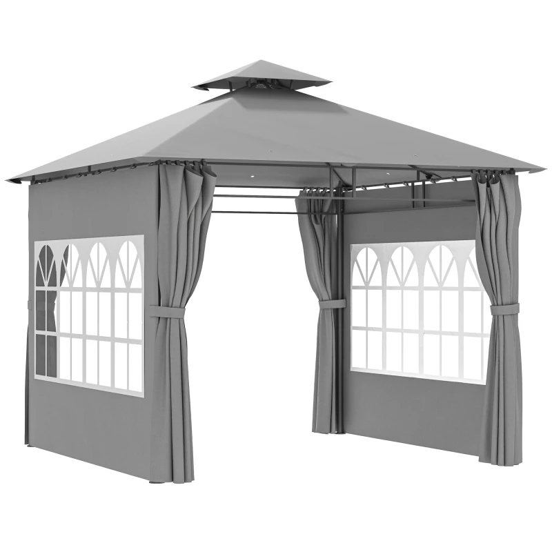 Image of Outsunny Outsunny 3 x 3m Garden Gazebo, Outdoor Gazebo Canopy Shelter - Light Grey