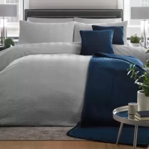 Image of Appletreeboutique - Appletree Boutique Taylor Geometric Stripe Duvet Cover Set, Silver, Double