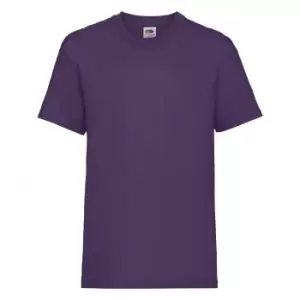 Image of Fruit Of The Loom Childrens/Kids Unisex Valueweight Short Sleeve T-Shirt (3-4) (Purple)