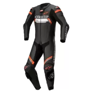 Image of Alpinestars Missile V2 Ignition Leather Suit 1 PC Black Red Fluo 52