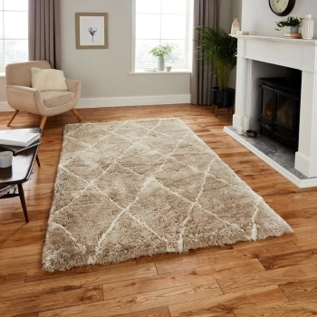 Image of Morocco Think 2491 Beige Cream 120cm x 170cm Rectangle - Beige and Ivory