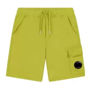 Image of CP COMPANY Boys Lens Fleece Shorts - Yellow