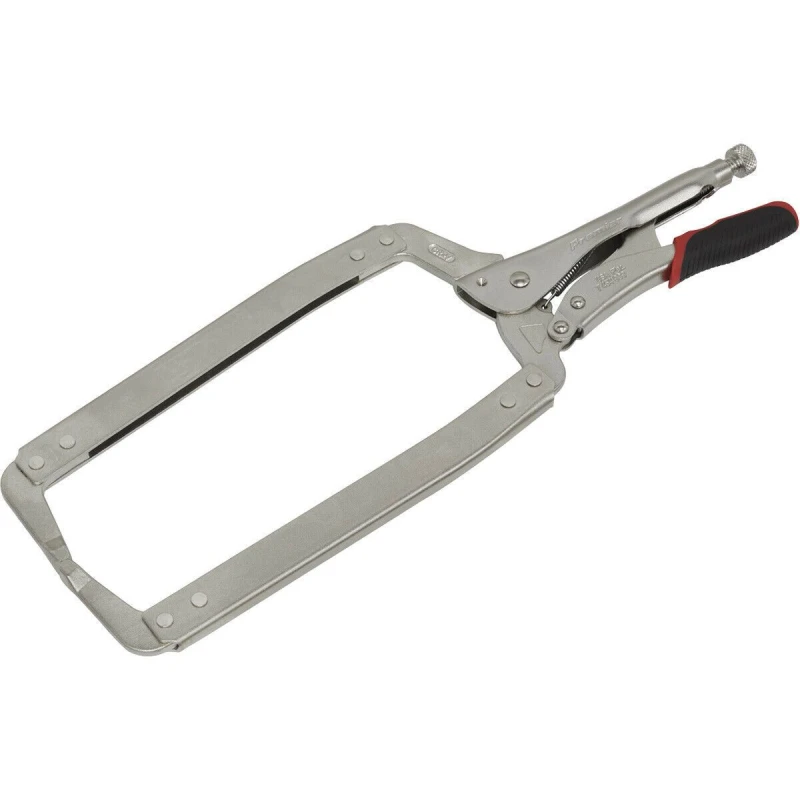 Image of Loops 455mm Locking C-Clamp Pliers - 0-160mm Jaw Capacity - Knurled Adjustment Screw Multi
