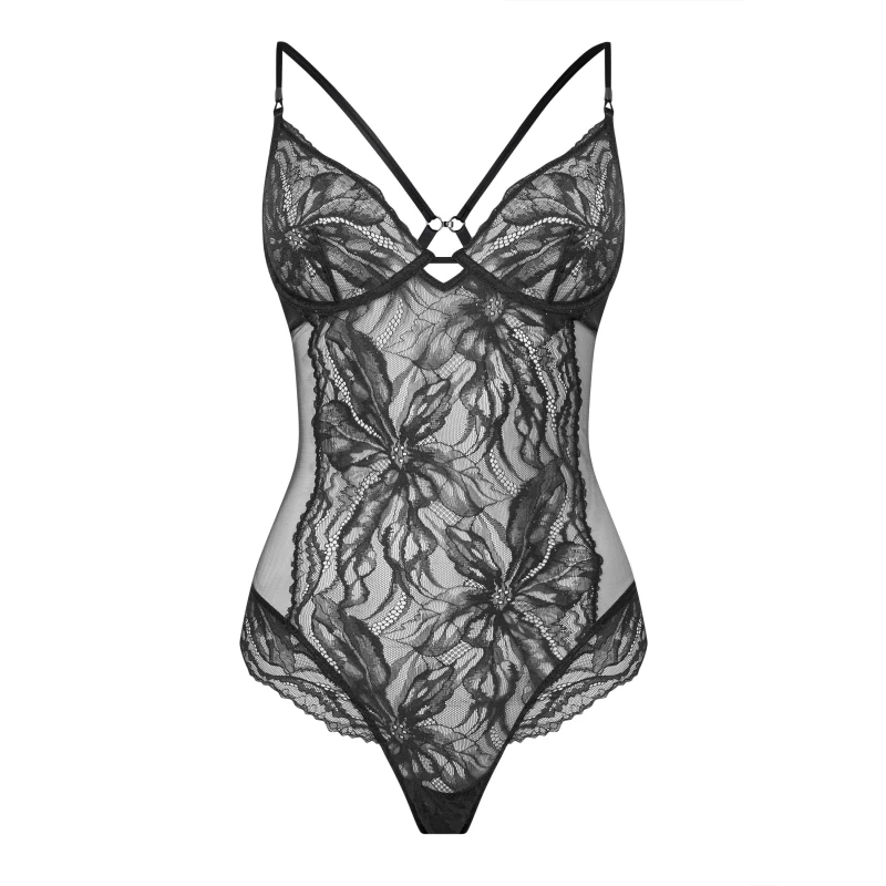 Image of Calvin Klein Womens Lace Bodysuit Black female 14 (L)