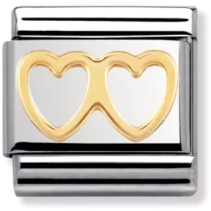 Image of Nomination CLASSIC Gold Love Collection Double Heart Charm 030116/03
