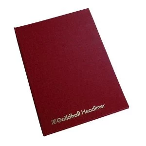Image of Guildhall 38 Series Headliner Account Book with 6 Cash Columns and 80 Pages Maroon