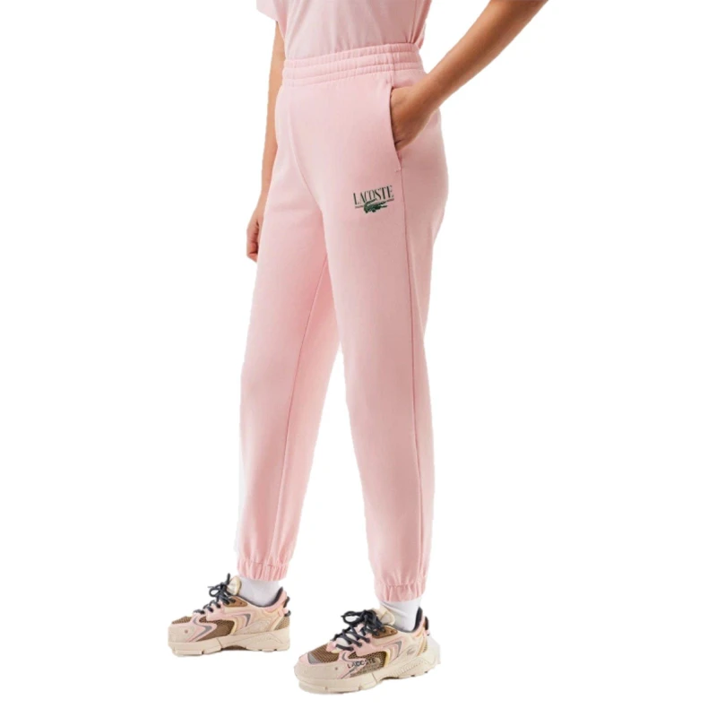 Image of Lacoste Womens Logo Closed Hem Fleece Joggers Waterlily female 4 (32)