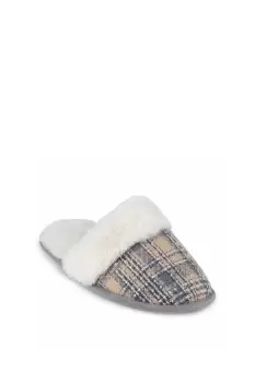 Image of Brushed Check Mule Slipper