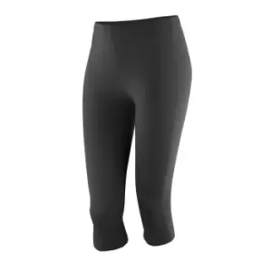 Image of Spiro Womens/Ladies Impact Softex Breathable Capri Pants (XXS) (Black)