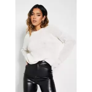 Image of I Saw It First Crew Neck Cropped Jumper - White