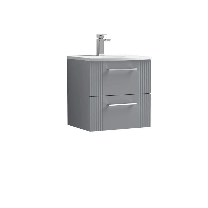 Image of Balterley 2 Drawer Wall Hung Vanity Unit Curved Basin Grey 500mm Grey