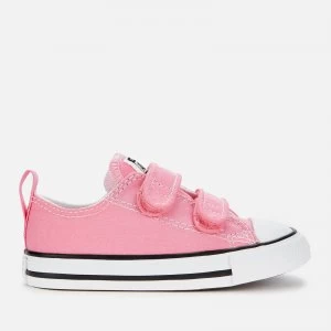 Image of Converse Toddlers Chuck Taylor All Star Ox Velcro Trainers - Pink - UK 4 Baby