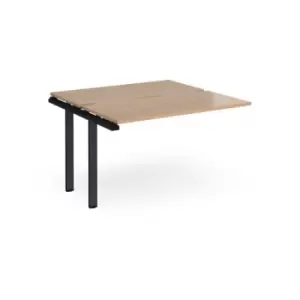Image of Bench Desk Add On 2 Person Rectangular Desks 1200mm Beech Tops With Black Frames 1200mm Depth Adapt