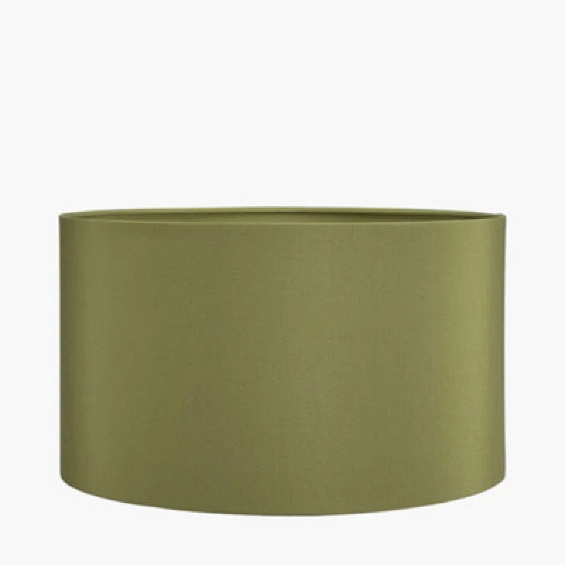 Image of Pacific Lifestyle 25Cm Sage Poly Cotton Cylinder Drum Table Lampshade Green Fabric Table Lamp Shades