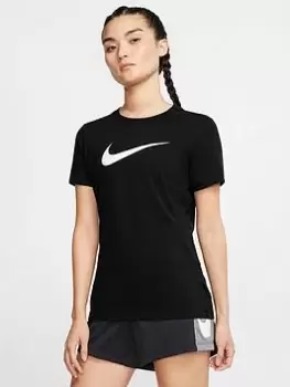 Image of Nike Training Dfc Dry Tee, Black Marl Size M Women