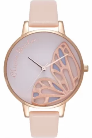 Image of Ladies Olivia Burton Embroidered Butterfly Watch OB16EB01