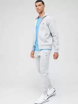 Image of Lacoste Zip Thru Jersey Tracksuit Set, Grey, Size L, Men