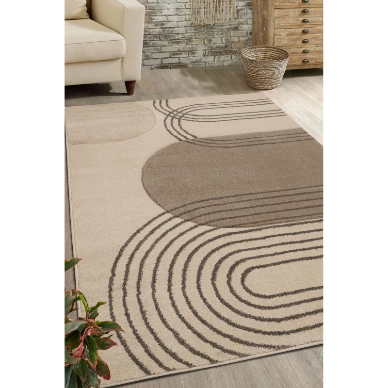 Image of Homemaker Portia Abstract Arcs Rug Beige Beige unisex 120x170cm