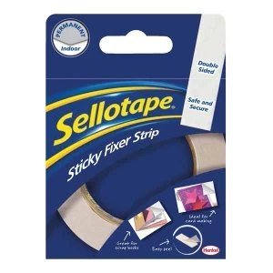 Image of Sellotape 25mm x 3m Sticky Fixers Strip on a Roll Single