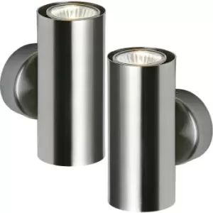 Image of 2 PACK GU10 Dimming Up & Down Wall Light Satin Nickel Double Lamp Bulb Hall