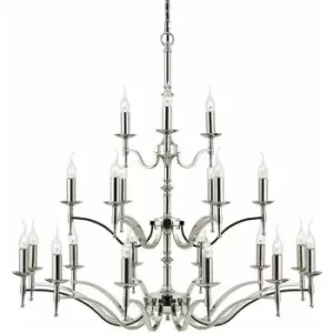 Image of Loops - Avery Ceiling Pendant Chandelier Light 21 Lamp Bright Nickel Curved Candelabra