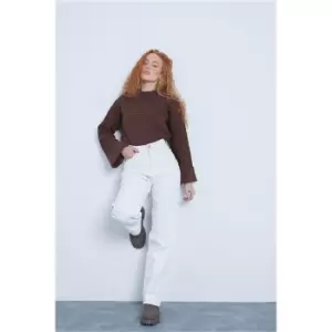 Image of I Saw It First Chocolate Recycled Yarn Slouchy Ribbed Jumper - Brown