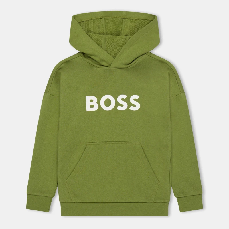 Image of Boss Kids Logo Pullover Hoodie Laurier 673 male 4 Yrs