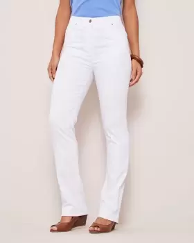 Image of Cotton Traders Womens Magic Comfort Twill Jeans in White