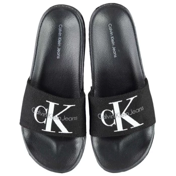 Image of Calvin Klein Jeans Logo Sliders - Black/White
