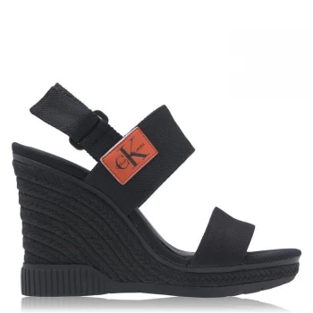 Image of Calvin Klein Jeans Canvas Sandals - Black
